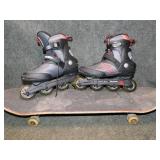 Mens 12 Rollerblades & Skateboard