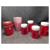 Popcorn Holders & Red Canisters