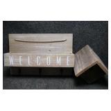 Rustic Wood Bird House & Sign