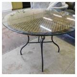 Glass Top Wicker Table