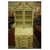 Beautiful Vintage Secretary Glass Front Cabinet