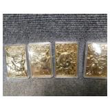 Four 23 Karat Gold-Plated Pokemon Cards