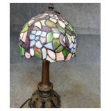 Cast Iron Stained Glass Lamp