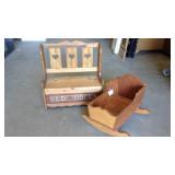 Doll Bench with wood doll cradle