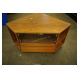 Corner Wood Media Storage/TV Stand
