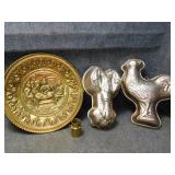 Two Cake Molds & Brass Décor
