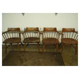 4 Vintage Chairs w/ Extra Wide Seats, STURDY!