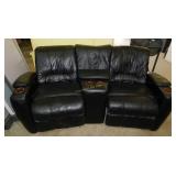 Black Two Piece Reclining Theater Style Seating