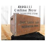 Vintage Oak Grove Dairy Wood Crate