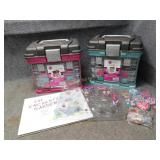 2 - Beading Storage Totes w/ Beads & Book