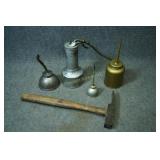 Vintage Oil Can And Stanley Hammer lot