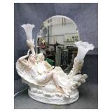 Winged Girl Playing Harp Lamp