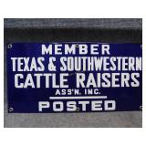 member Texas and Southwestern cattle Sign