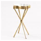 InnerSpace Quatrefoil Tray Side Table - Goldtone