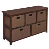 Badger Basket Company 5 Bin Storage Unit - Cherry