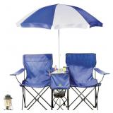 Outdoor Folding Chair Set Table and Umbrella