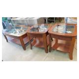 Glass Top Coffee Table w/ Matching End Tables