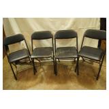 4 Black Folding Chairs