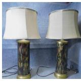 Pair of Glass Mosaic Lamps