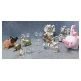 Elephants, Bears, & Glass, Brass Figurines