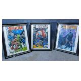 Three Framed DC Comics