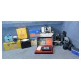 Box of Old Cameras And Movie Cameras