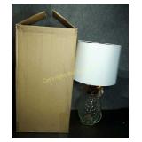 2 Glass/Gold Pineapple Table Lamps