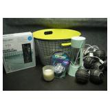 2 Metal Serving Tubs & Outdoor Lights