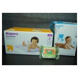 Size 2 Diapers & Case of 500 Wipes