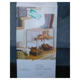 Black Round Mirror and 2 Tier Shoe Rack