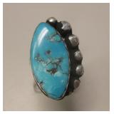 Sterling Silver Blue Diamond Turquoise SW Ring