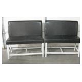 Pair Of Pub High Bench Seats Black / White