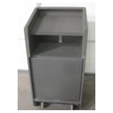 Portable Gray Podium w/ Door & Storage