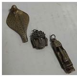 3 Metal Asian Charms - Largest 2.5"