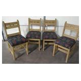 4 Wood Chairs Southwestern Design