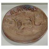 12" Alamos Clay Plate Signed