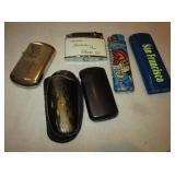 5 Vintage Lighters & 1 Metal Lighter Case
