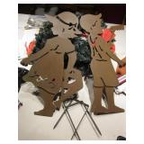 25" Wood Boy & Girl Silhouette Yard Art w/ Bracket