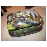 Porcelain Horse & Cats Trinket Box - 4.5" Wide