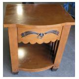 24" x 17" x 28" Wood Side Table