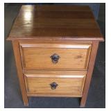 24" x 21" x 30" Wood Side Table - 2 Drawers