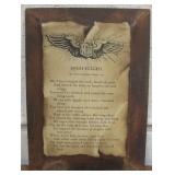 Framed "High Flight" Board Plaque - 11.5" x 15.5"