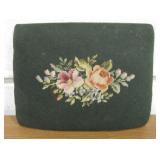 13" X 10" Needlepoint Footstool Top - Signed