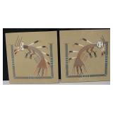 Lot Of 2 - 12" Sand Paintings