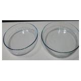 2 Blue Marinex Baking Dishes - 13.5" & 15.5"