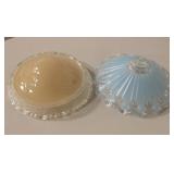 2 Vintage Glass Light Fixture Covers - 10" Dia.