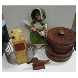 Vintage Knife Block Timer Doll, Cookie Jar & Duck
