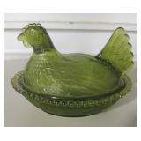 Covered Glass Chicken Dish - Green