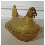 Covered Glass Chicken Dish - Amber