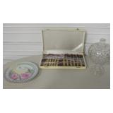 Hand Painted Plate, Lidded Compote & More